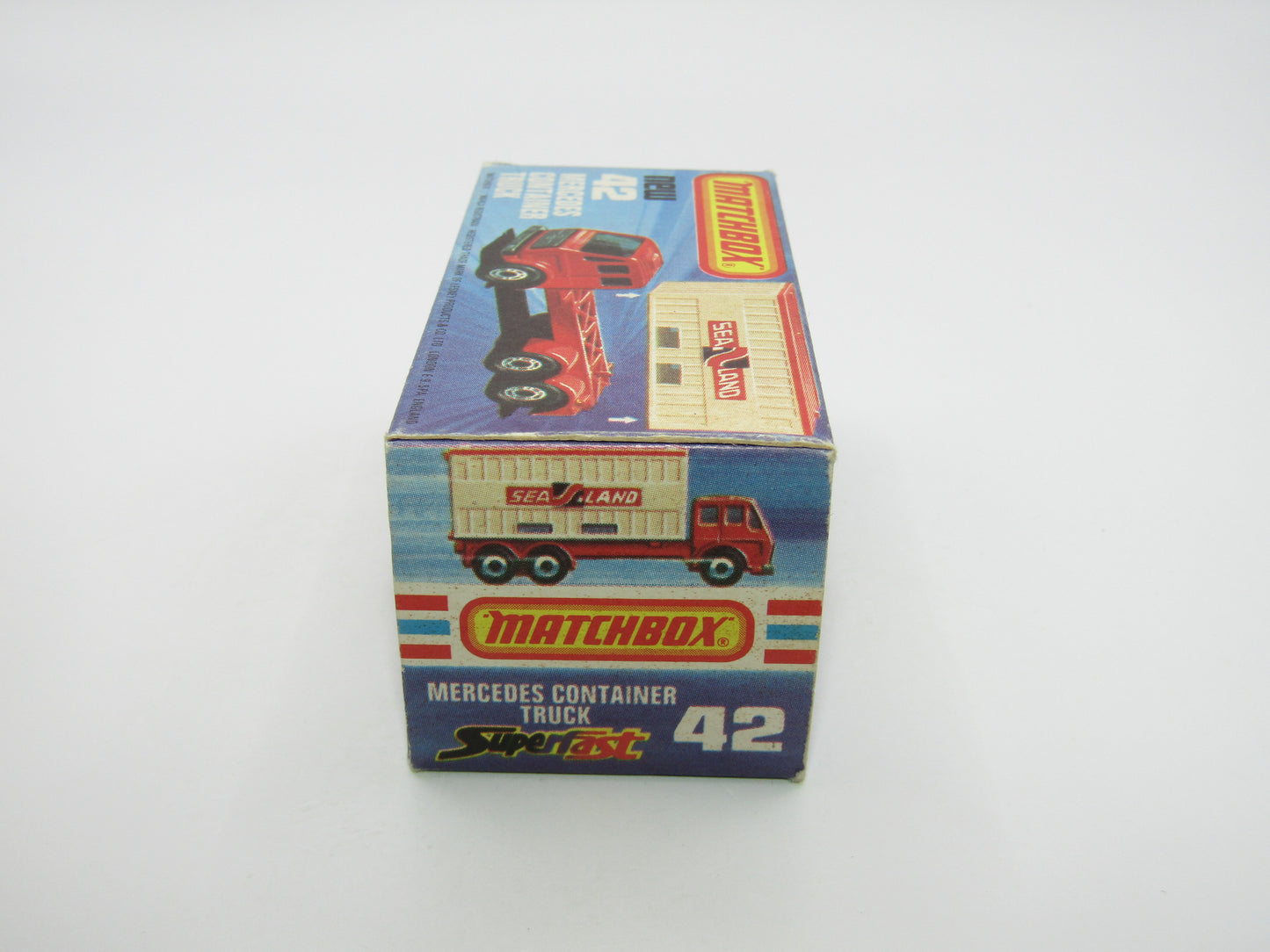 Matchbox Superfast 42C Mercedes Container Truck LIGHT RED Plastic Grey Container