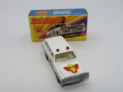 Matchbox Superfast 55B Mercury Commuter Police Car SILVER Base