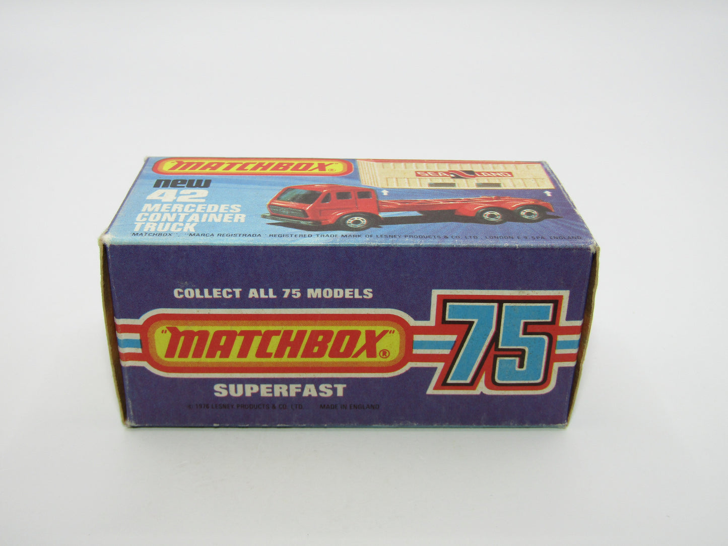 Matchbox Superfast 42C Mercedes Container Truck LIGHT RED Plastic Grey Container