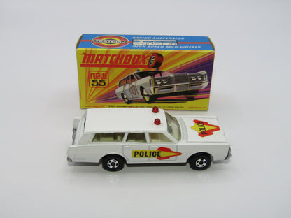 Matchbox Superfast 55B Mercury Commuter Police Car SILVER Base