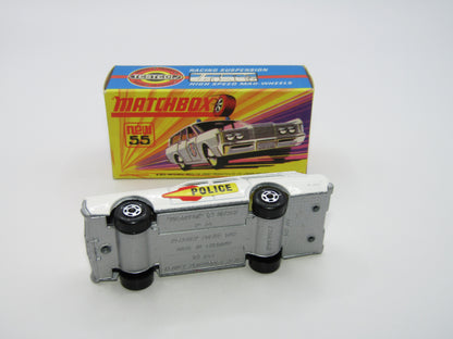 Matchbox Superfast 55B Mercury Commuter Police Car SILVER Base