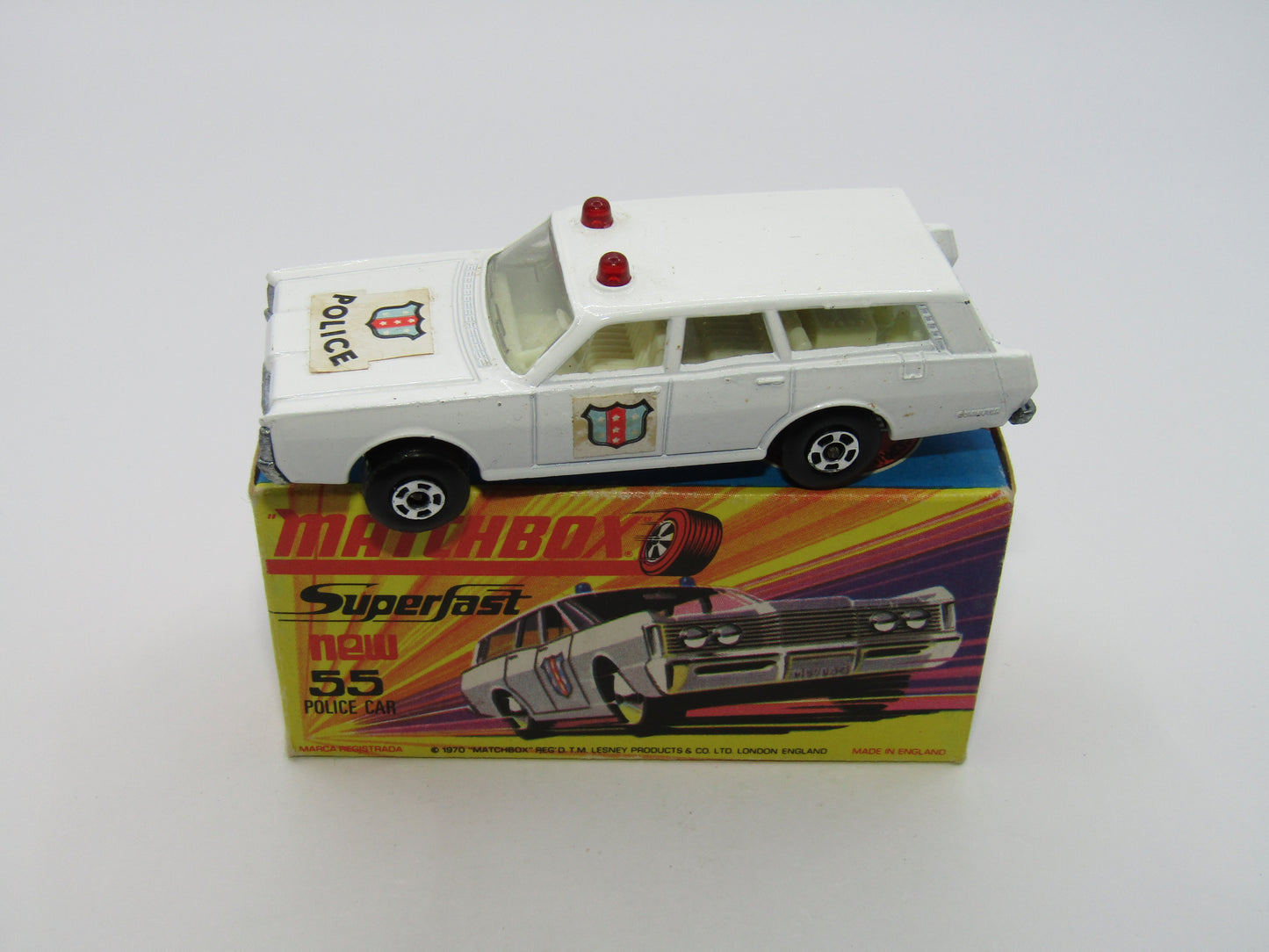 Matchbox Superfast 55B Mercury Commuter Police Car EARLY Issue Labels
