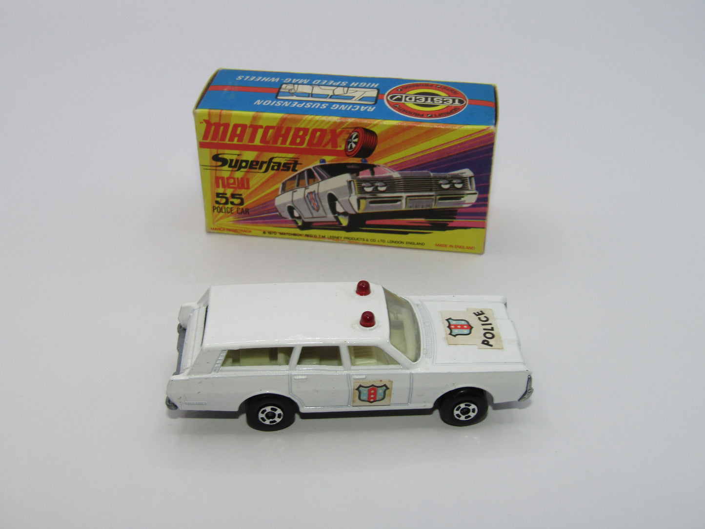 Matchbox Superfast 55B Mercury Commuter Police Car EARLY Issue Labels