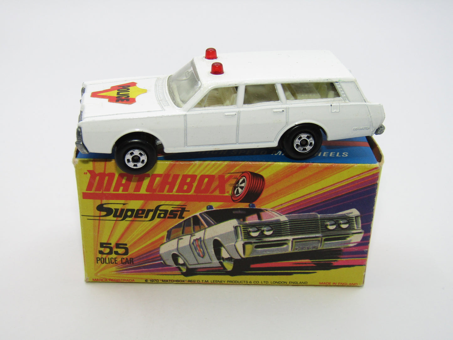 Matchbox Superfast 55B Mercury Commuter Police Car 5 SPOKE SMALL SLOT Wheels