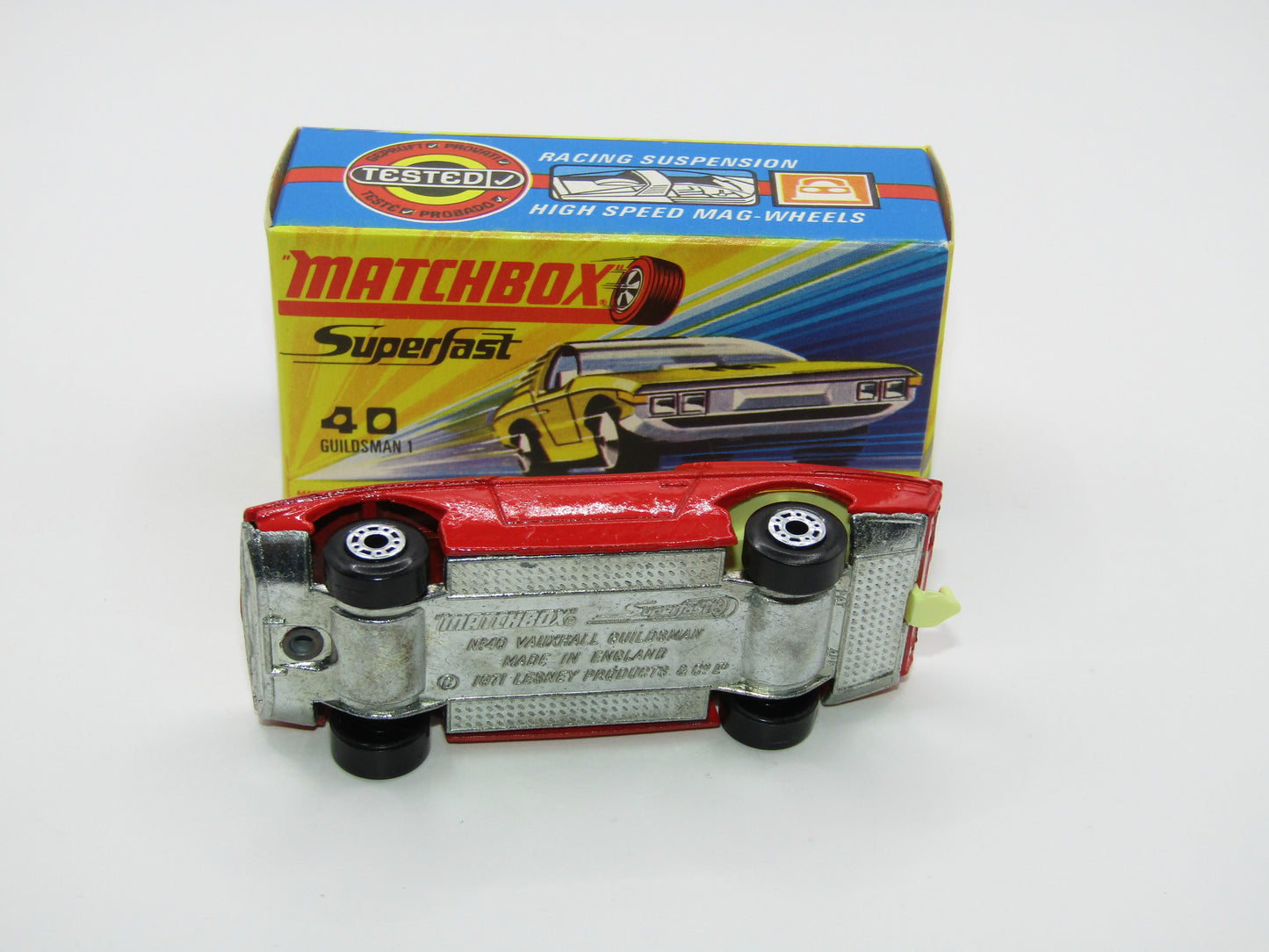 Matchbox Superfast 40A Vauxhall Guildsman DOT DASH Wheels BLUE FLAMES Label