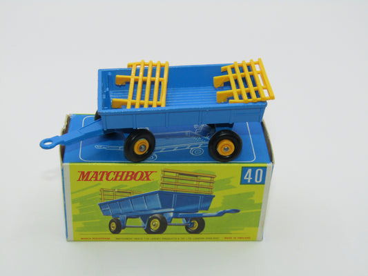 Matchbox Superfast 40A Hay Trailer Blue & Yellow G Box