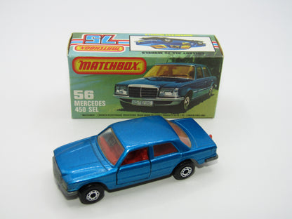 Matchbox Superfast 56C Mercedes 450SEL RED Interior CLEAR Windows