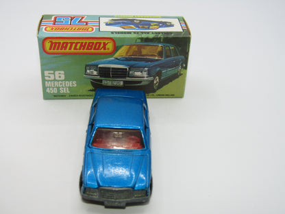 Matchbox Superfast 56C Mercedes 450SEL RED Interior CLEAR Windows