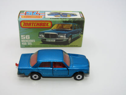 Matchbox Superfast 56C Mercedes 450SEL RED Interior CLEAR Windows