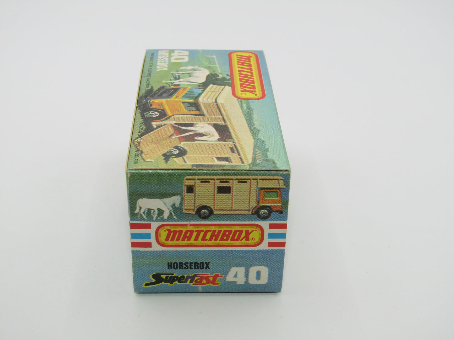 Matchbox Superfast 40B Horse Box Metallic Green SILVER BASE & WHITE Door
