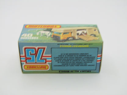 Matchbox Superfast 40B Horse Box Metallic Green SILVER BASE & WHITE Door