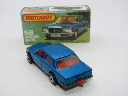 Matchbox Superfast 56C Mercedes 450SEL RED Interior CLEAR Windows