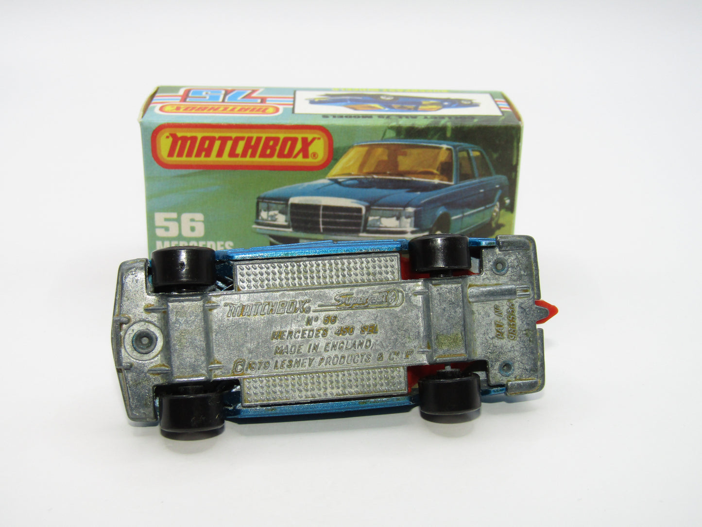 Matchbox Superfast 56C Mercedes 450SEL RED Interior CLEAR Windows