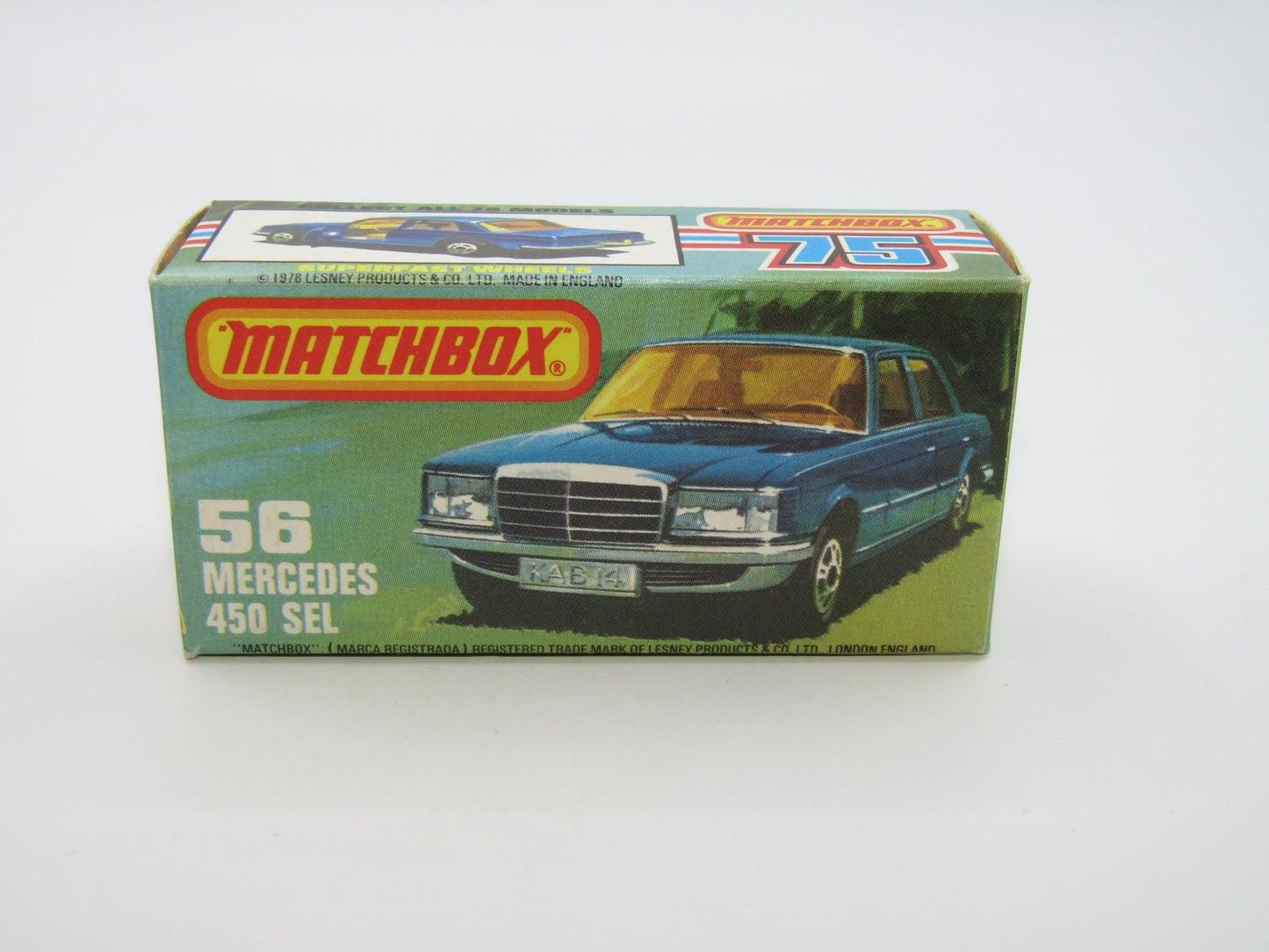 Matchbox Superfast 56C Mercedes 450SEL RED Interior CLEAR Windows
