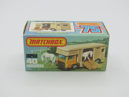 Matchbox Superfast 40B Horse Box Metallic Green GREY DOOR Unpainted Base