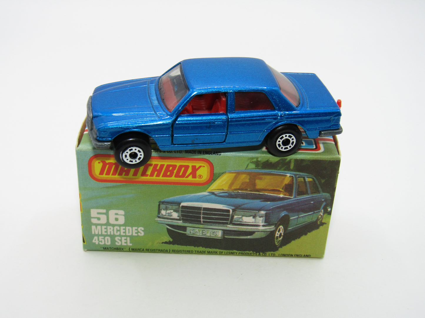 Matchbox Superfast 56C Mercedes 450SEL RED Interior SMOKE Windows