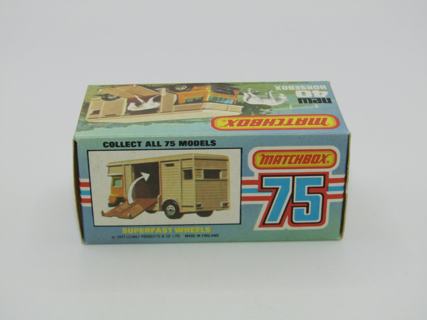 Matchbox Superfast 40B Horse Box Metallic Green GREY DOOR Unpainted Base