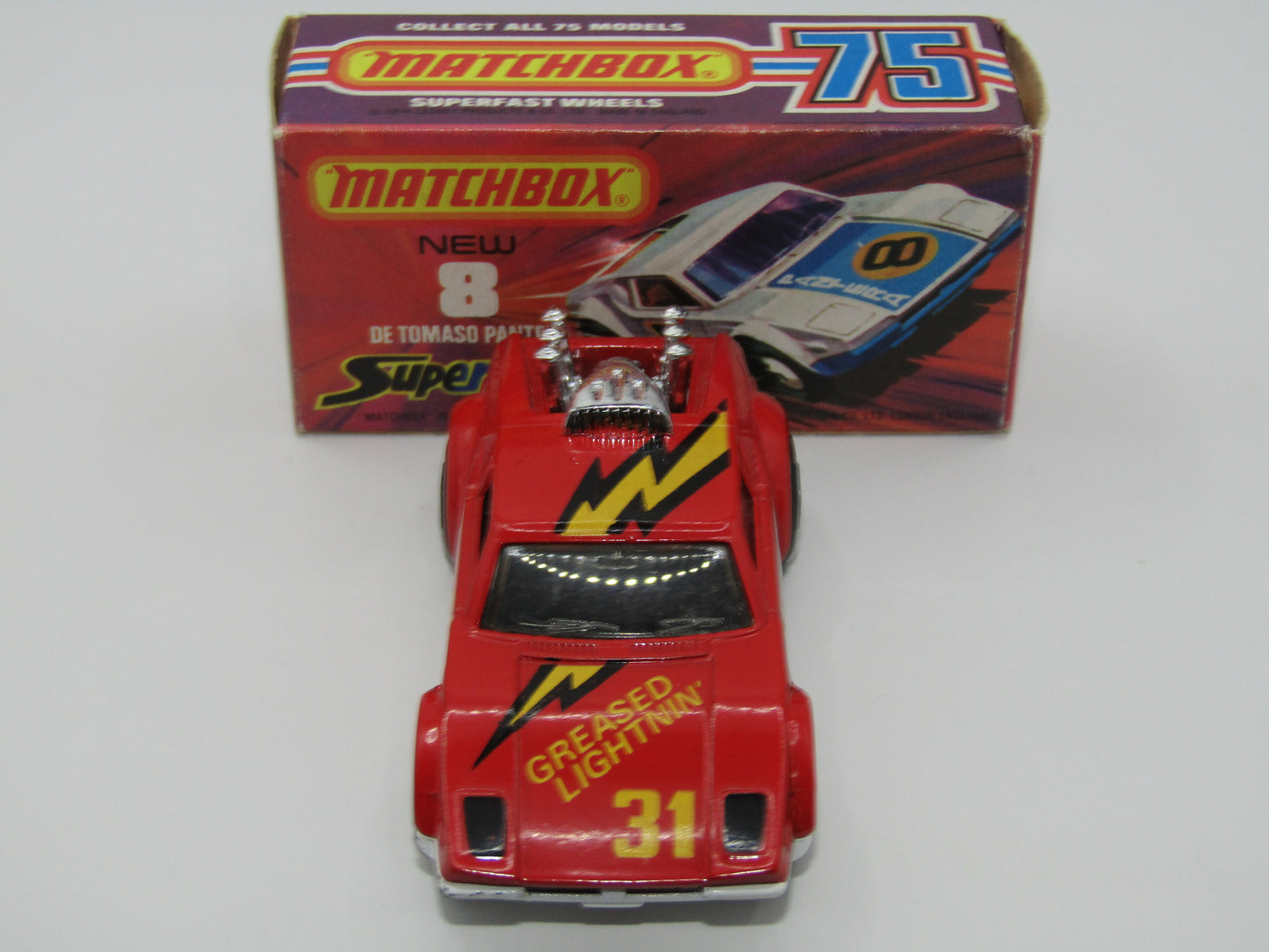 Matchbox Superfast 8C De Tomaso Pantera Hong Kong Base Greased Lightning