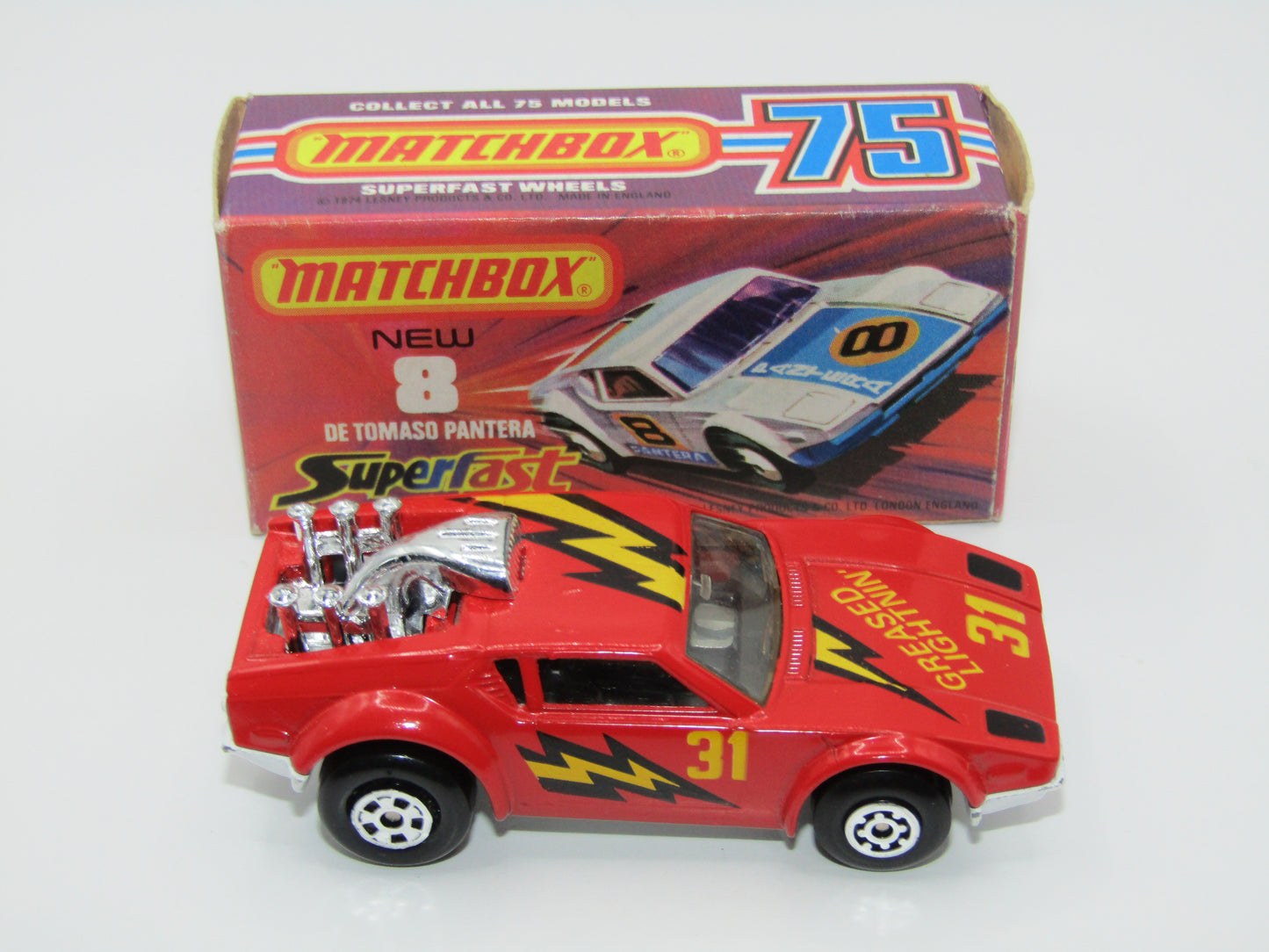 Matchbox Superfast 8C De Tomaso Pantera Hong Kong Base Greased Lightning