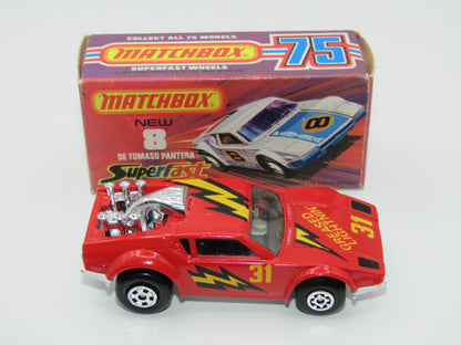 Matchbox Superfast 8C De Tomaso Pantera Hong Kong Base Greased Lightning