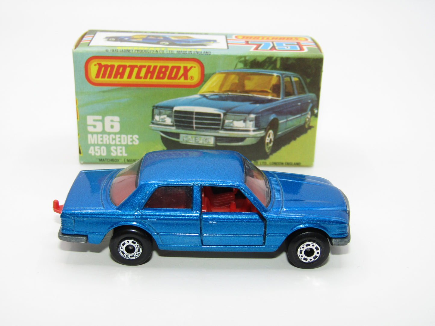 Matchbox Superfast 56C Mercedes 450SEL RED Interior SMOKE Windows