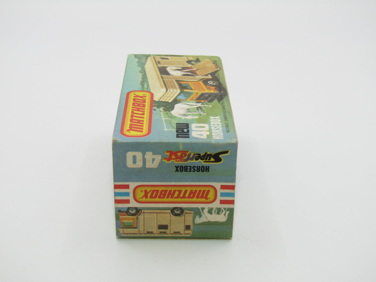 Matchbox Superfast 40B Horse Box YELLOW, Gloss Black Base BROWN DOOR