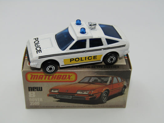 Matchbox Superfast 8F Rover 3500 Police Car BLACK Interior