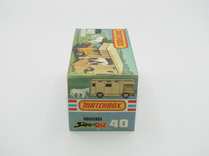 Matchbox Superfast 40B Horse Box YELLOW, Gloss Black Base BROWN DOOR
