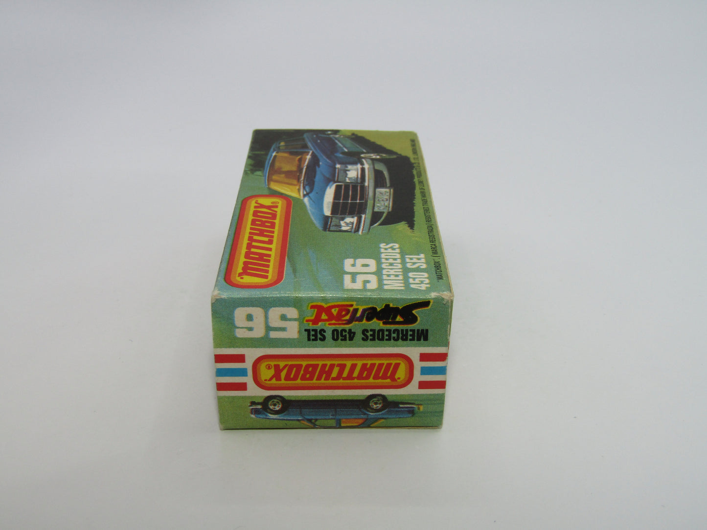 Matchbox Superfast 56C Mercedes 450SEL Police Car Light Green Tampo Silver Base
