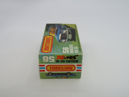 Matchbox Superfast 56C Mercedes 450SEL Police Car Light Green Tampo Silver Base