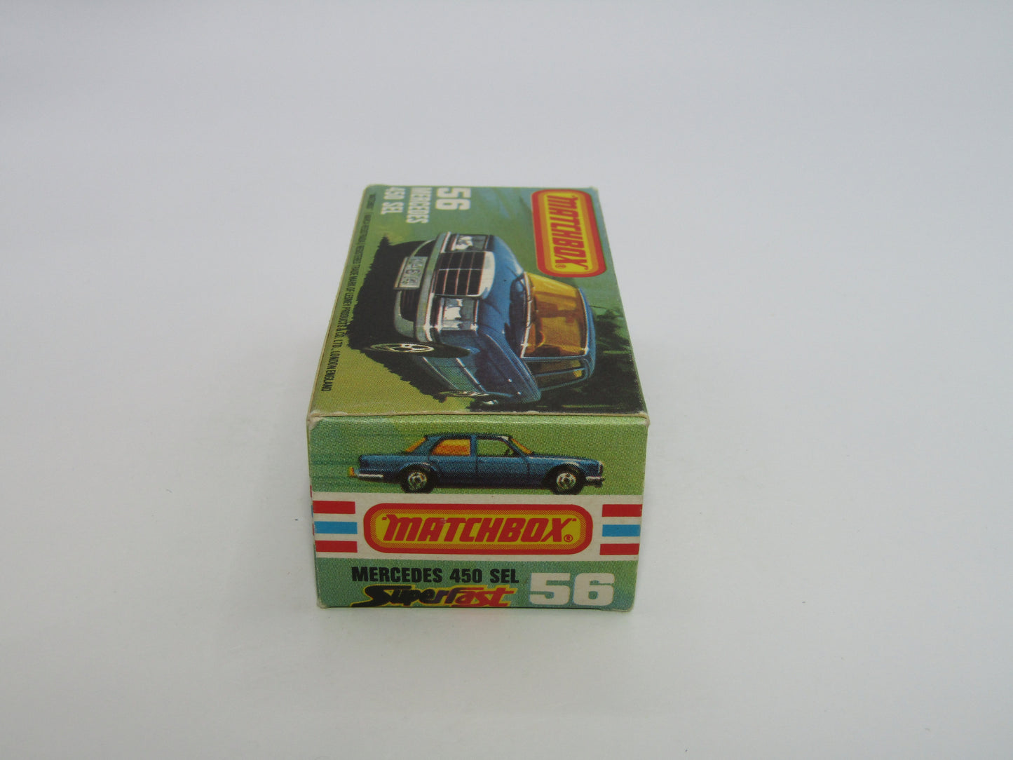 Matchbox Superfast 56C Mercedes 450SEL Police Car Light Green Tampo Silver Base
