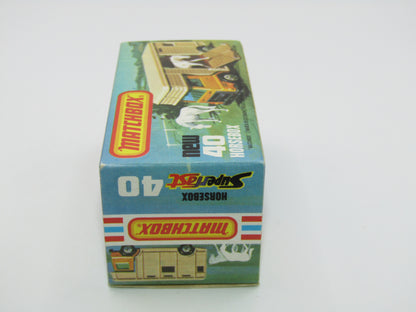 Matchbox Superfast 40B Horse Box Orange GREEN Door Black Base