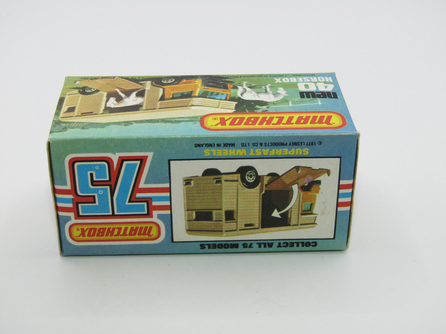 Matchbox Superfast 40B Horse Box Orange GREEN Door Black Base