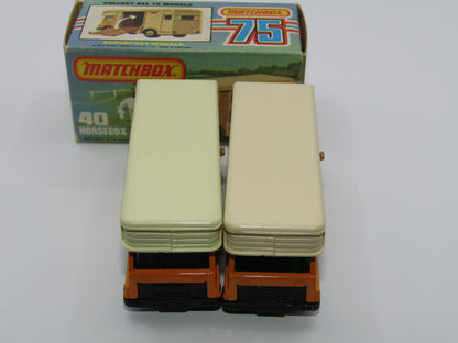 Matchbox Superfast 40B Horse Box Orange YELLOW Box Lt Green Windows
