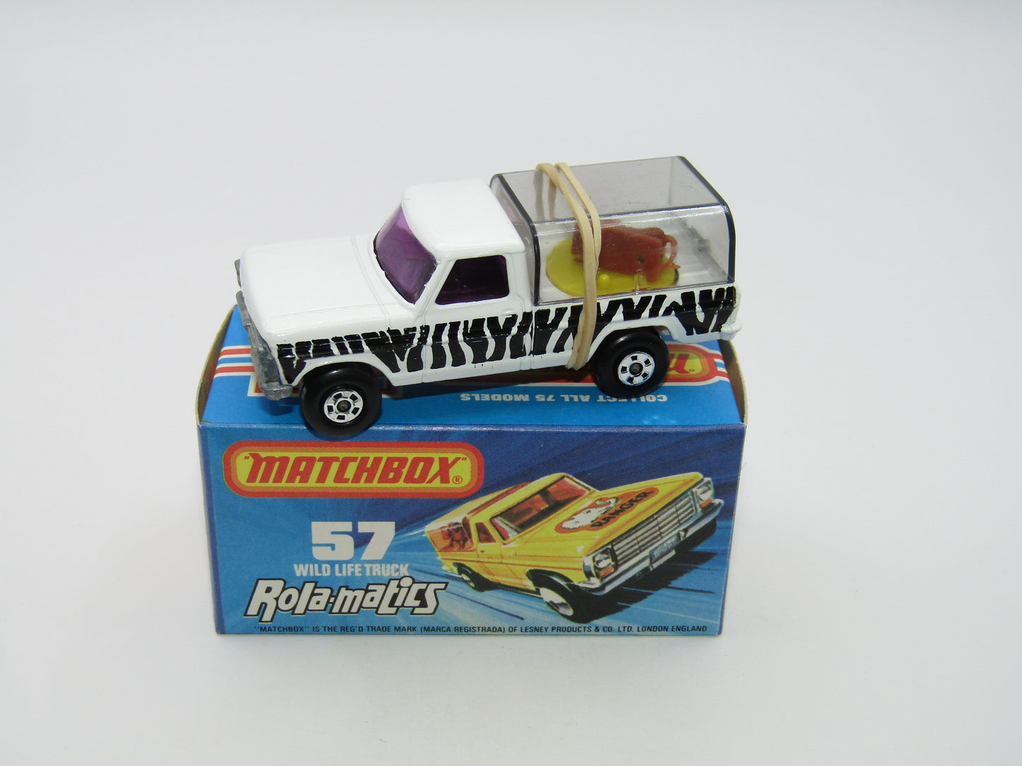 Matchbox Superfast 57C Wild Life Truck PURPLE Windows SMOKE Canopy