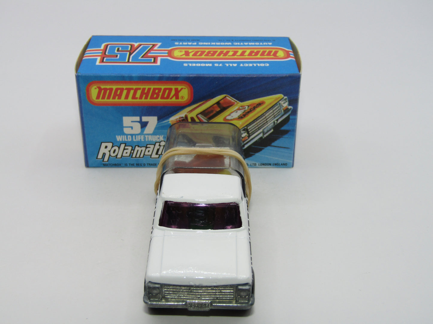 Matchbox Superfast 57C Wild Life Truck PURPLE Windows SMOKE Canopy