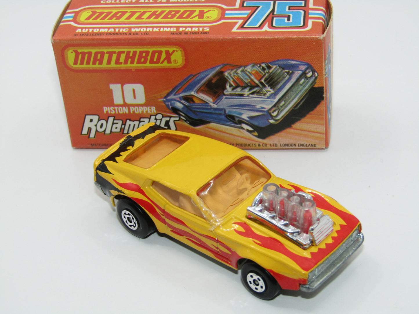Matchbox Superfast 10B Piston Popper LIGHT Amber Windows