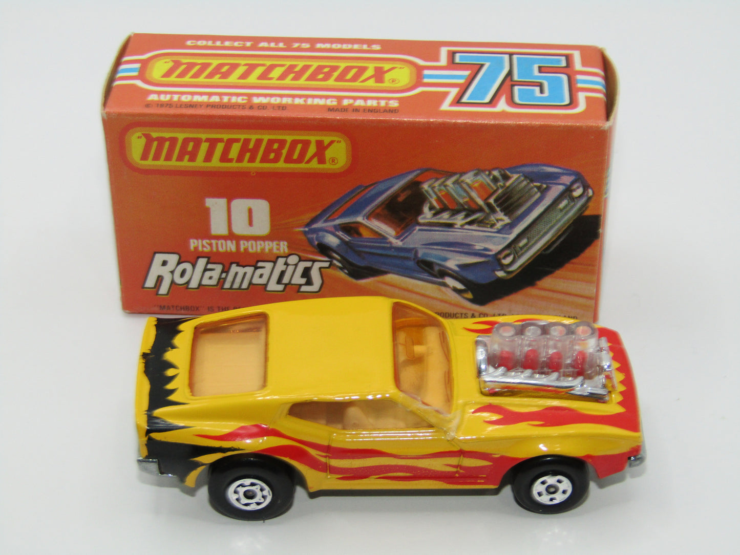 Matchbox Superfast 10B Piston Popper LIGHT Amber Windows