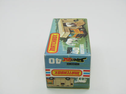Matchbox Superfast 40B Horse Box Green GREY BASE Brown Door