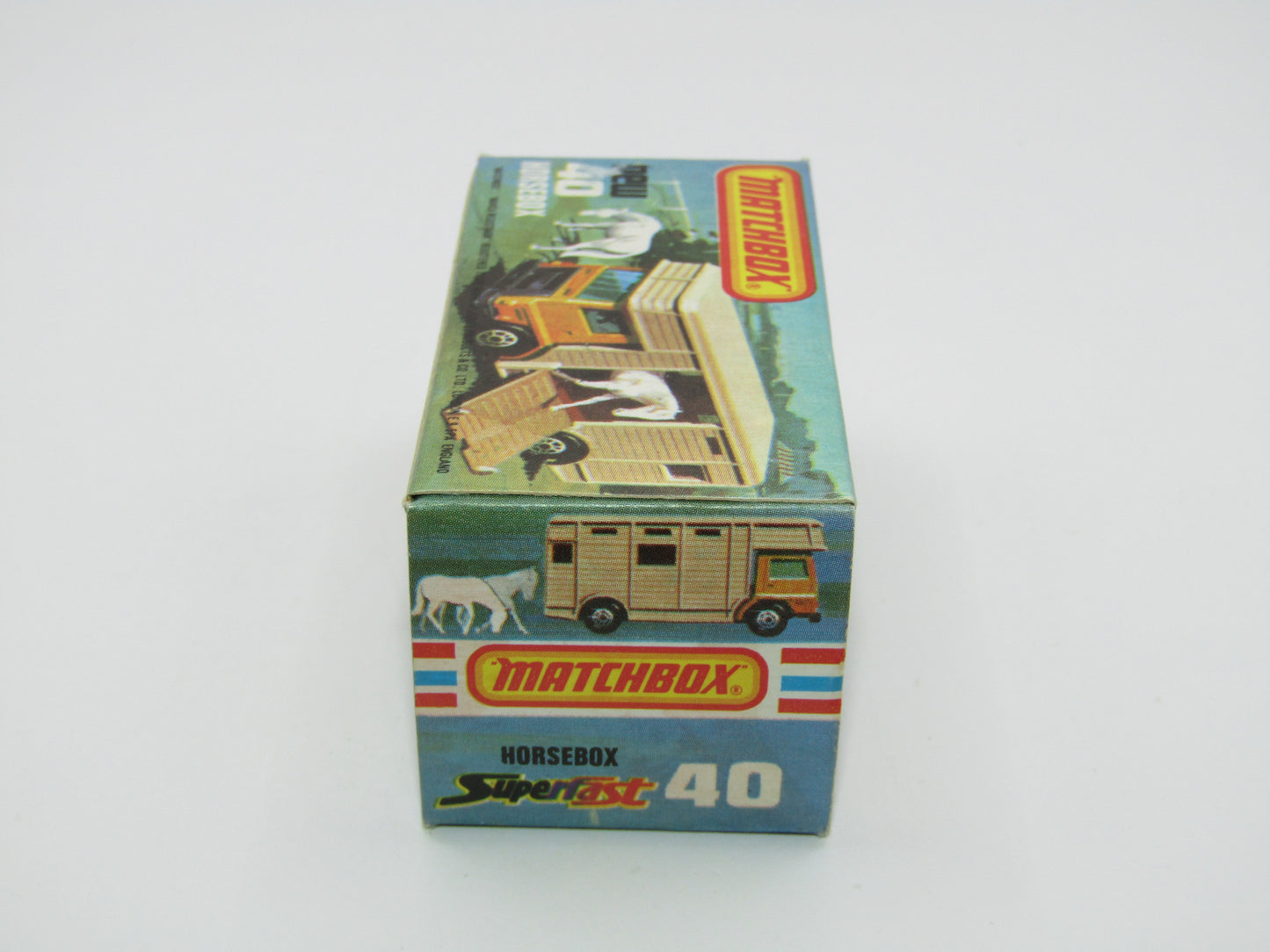Matchbox Superfast 40B Horse Box Green GREY BASE Brown Door