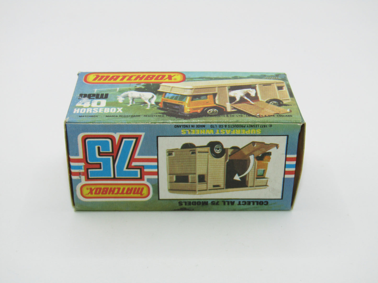 Matchbox Superfast 40B Horse Box Green GREY BASE Brown Door