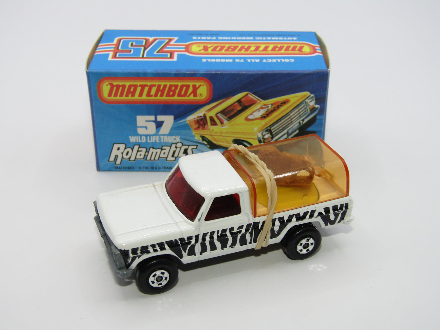 Matchbox Superfast 57C Wild Life Truck Red Windows AMBER Canopy