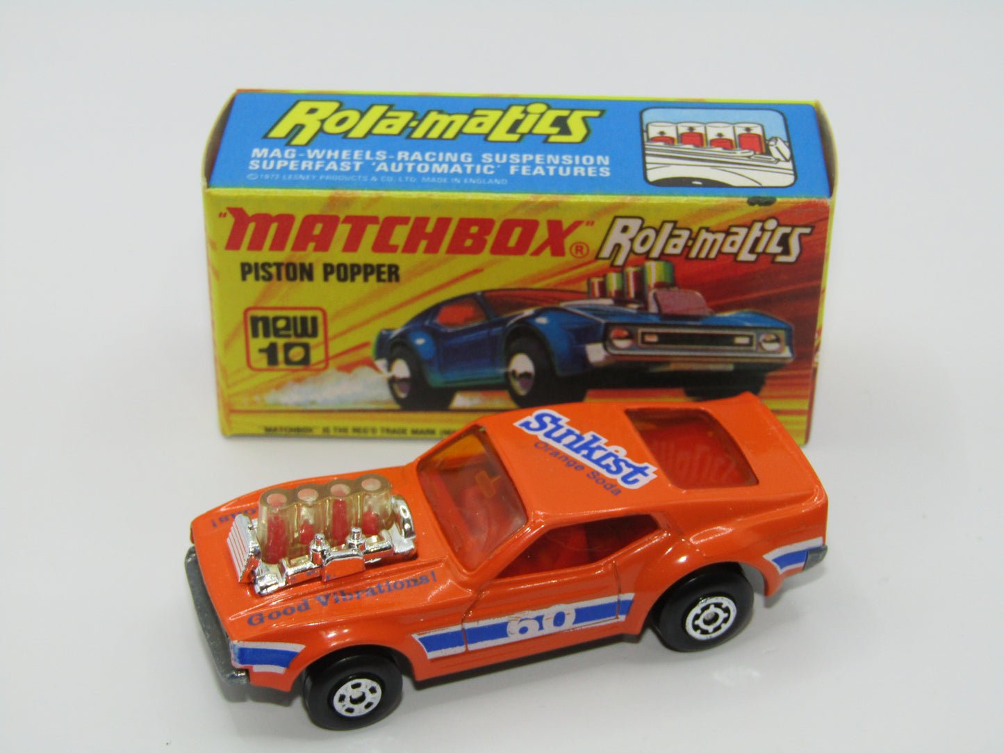 Matchbox Superfast 10B Piston Popper Sunkist Unpainted Base