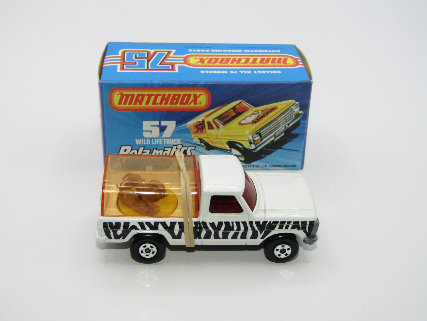 Matchbox Superfast 57C Wild Life Truck Red Windows AMBER Canopy