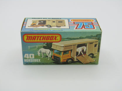 Matchbox Superfast 40B Horse Box Orange UNPAINTED Base White door
