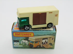 Matchbox Superfast 40B Horse Box Metallic Green GLOSS BLACK Base