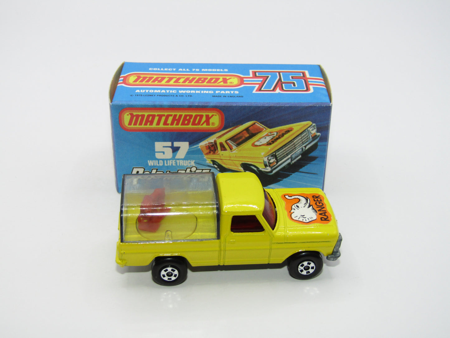 Matchbox Superfast 57C Wild Life Truck Orange Lions Smoke Canopy