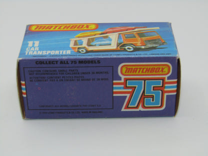Matchbox Superfast 11C Car Transporter PURPLE Windows Unpainted Base