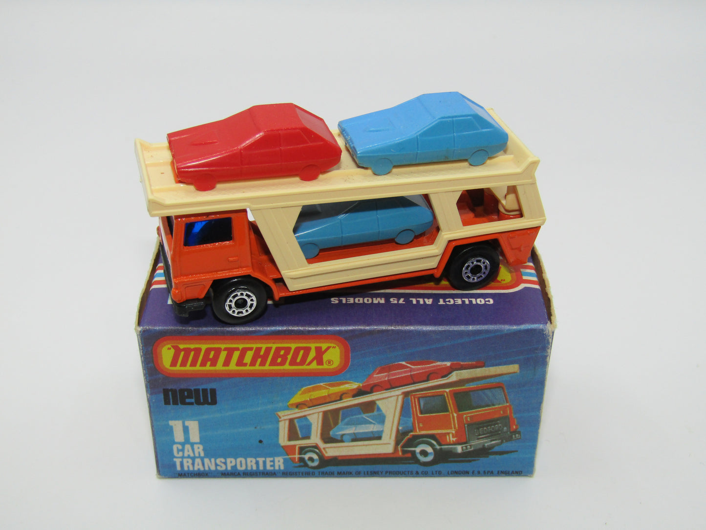 Matchbox Superfast 11C Car Transporter 2 BLUE CARS