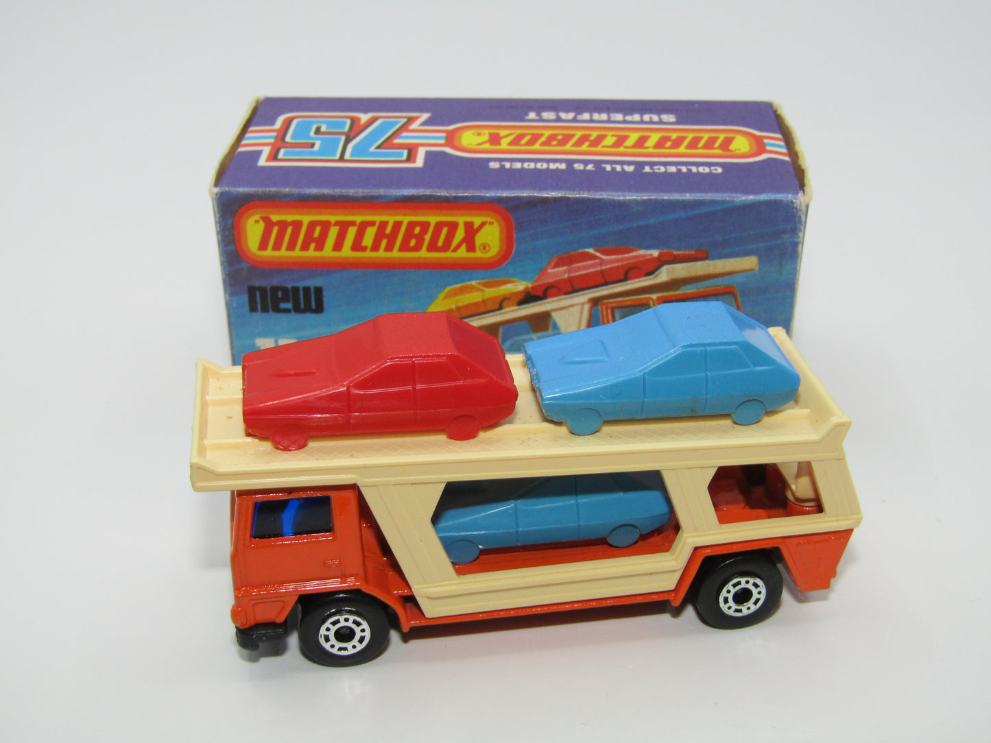 Matchbox Superfast 11C Car Transporter 2 BLUE CARS
